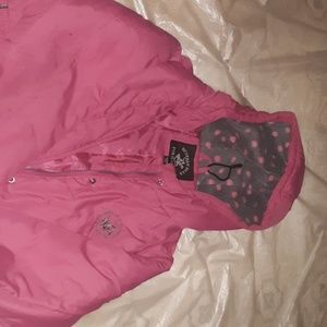 A pink polo coat